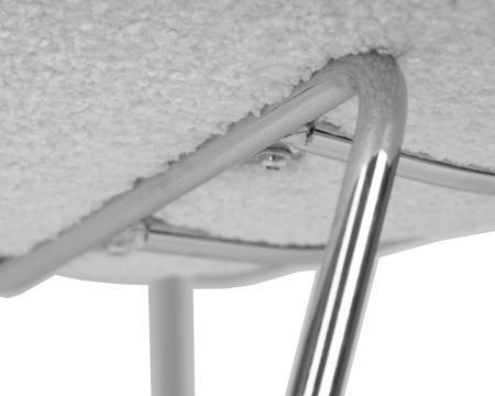 Кресло дизайнерское EMILY, белый (букле) ткань, хромированная сталь