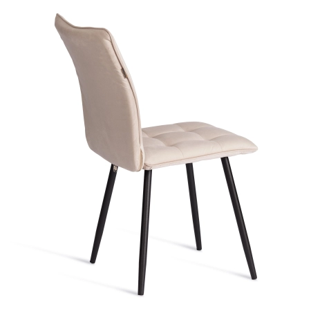 Стул обеденный Bari бежевый, ткань и металл, мягкое сиденье, без подлокотников Стул обеденный Bari бежевый, ткань и металл, мягкое сиденье, без подлокотников