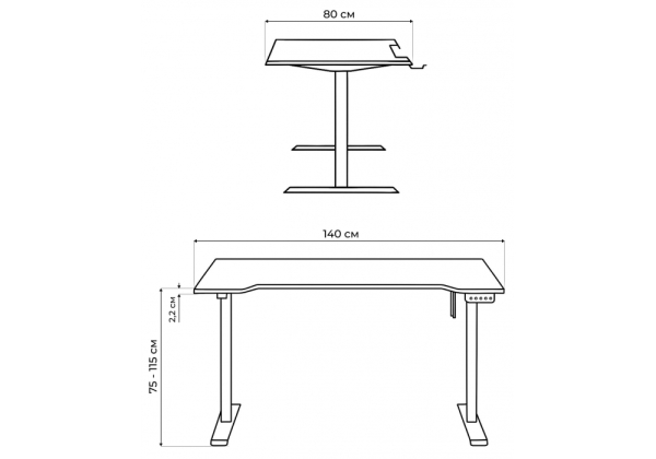 Компьютерный стол Маркос 140х80 зеленый, черный