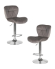 Набор 2 шт Стул барный BARNY, серый велюр (MJ9-75)