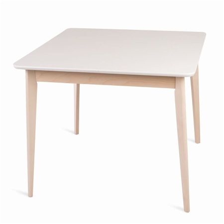 Раздвижной стол Рэй 90 белый с подстольем беленый дуб