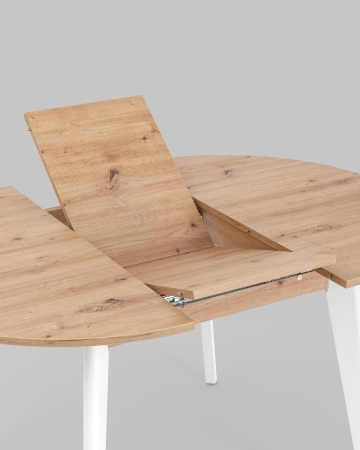 Стол Rondo 100-135*100 дуб, белый