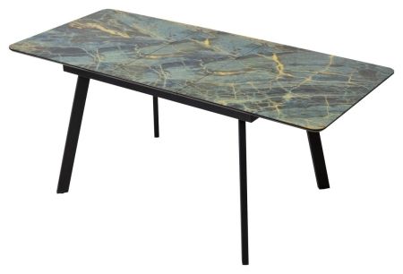 Стол АРУБА 140 ШТОРМ, стекло, черный каркас