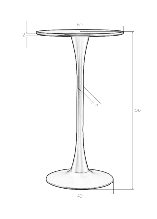 Стол барный MIA BAR белая столешница, белое основание