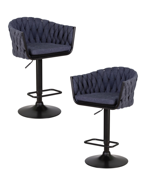 Набор 2 шт Стул барный LEON, синяя ткань (LAR-275-29)