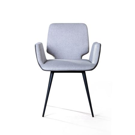 Стул с подлокотниками Adam рогожка комби серый