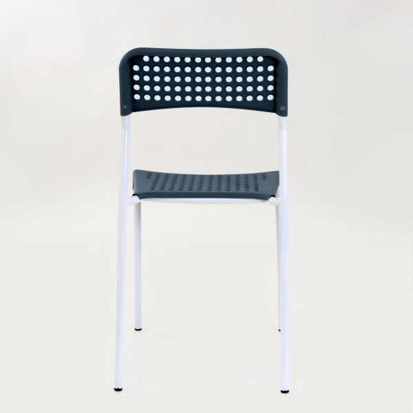 Стул UNO серое сиденье, корпус белый стопируемый Стул UNO серое сиденье, корпус белый стопируемый