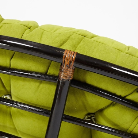 Кресло "PAPASAN" 23/01 W, с подушкой, античный черно-коричневый, флок олива 23