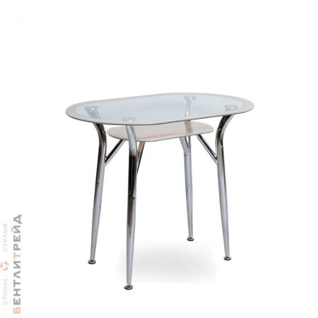 Стеклянный стол Агата кремовый 105*70