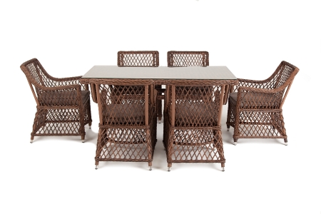 "Латте" обеденная группа плетеная, цвет коричневый "Латте" обеденная группа плетеная, цвет коричневый