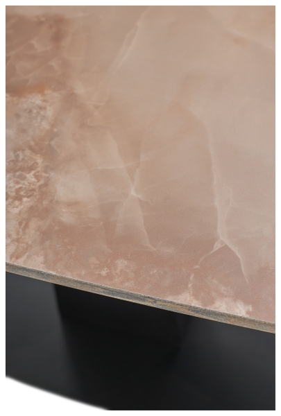 Стол BALDE 140 GLOSS AMBER JADE SOLID CERAMIC, BLACK