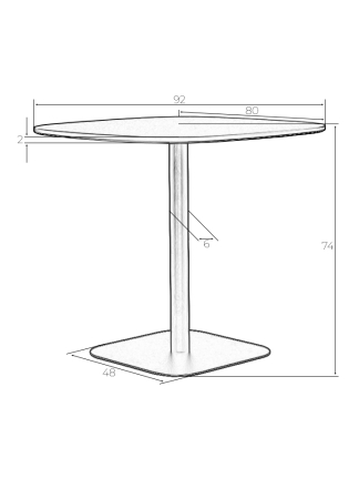 Стол обеденный OTIS белая столешница, черное основание