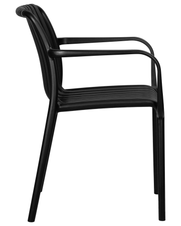 Стул WALTER ARM черный, пластик, твердое сиденье, с подлокотниками
