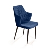 Стул с подлокотниками Hunt, бархат синий, черный конус