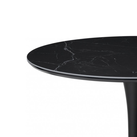 Керамический стол Тулип 90х74 черный мрамор, черный