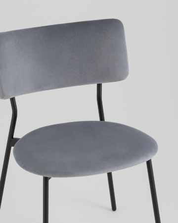 Стул Амелия велюр серо-голубой