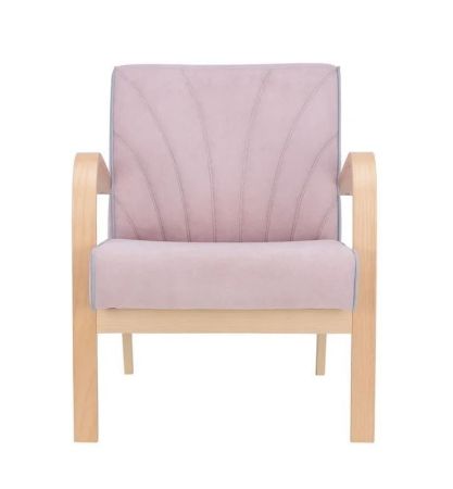 Кресло Шелл натуральное дерево и ткань Soro 61, Кант Fancy 85