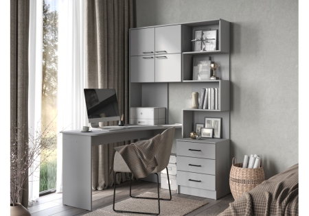 Компьютерный стол Эльброни левый шиншилла серая