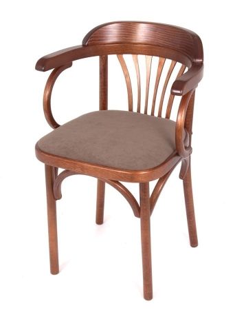 Деревянный стул Венский средний тон с мягким сиденьем из ткани RS 08