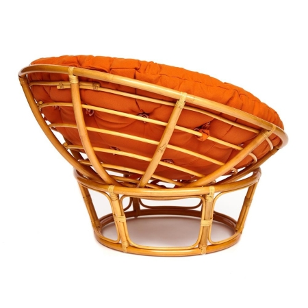 Кресло "PAPASAN" 23/01 W, с подушкой, мед, ткань оранжевая С 23