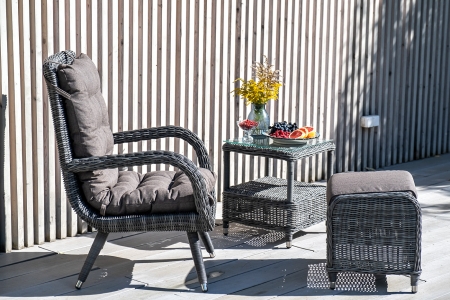 "Толедо" кресло плетеное с подушками, графит