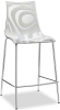 Стул полубарный пластиковый Scab Design Wave лен, прозрачный