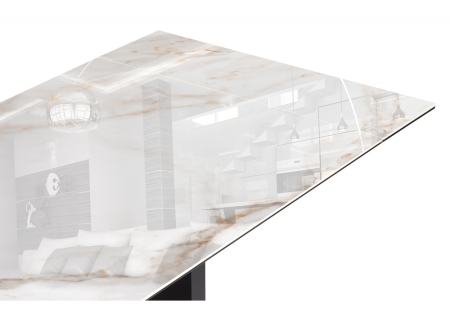 Керамический стол Монерон 200(260)х100х77 серый, черный