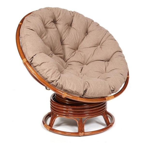 Кресло-качалка "PAPASAN" w 23 и 01 B с подушкой, орех, экошерсть коричневый, 1811-5 Кресло-качалка "PAPASAN" w 23 и 01 B с подушкой, орех, экошерсть коричневый, 1811-5