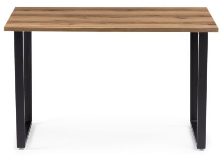 Стол деревянный Лота Лофт 120*25 мм дуб делано темный, матовый черный