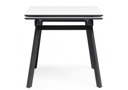 Керамический стол Норман 120(180)х80 snow (alpin) white, черный
