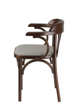 Стул Венский темный тон, букле серый MOSS 960, дуги назад