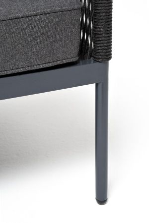 Модуль диванный "Канны" левый плетеный из роупа (веревки) темно-серый