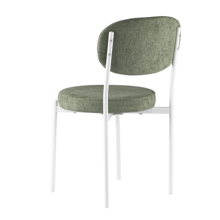 Стул Maso букле зеленый MOSS 615, белые ножки
