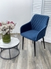 Стул BRANDY-X синий #29 велюр, черный каркас