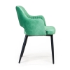 Стул с подлокотниками William бархат нефритово-зеленый Стул с подлокотниками William бархат нефритово-зеленый