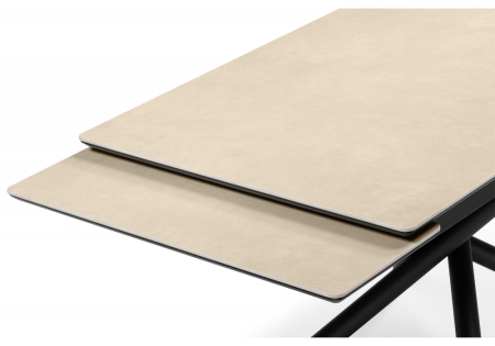 Керамический стол Мэриан 120(180)х80 okara light yellow, черный