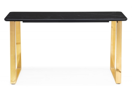 Керамический стол Селена 2 160х90 черный мрамор, золото