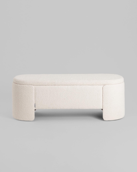 Банкетка Taks с местом для хранения букле белый