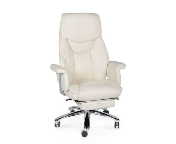 Кресло офисное Парламент ivory, сталь и хром, слоновая кость, экокожа Кресло офисное Парламент ivory, сталь и хром, слоновая кость, экокожа