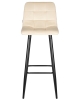 Стул барный NICOLE черные матовые ножки, кремовый велюр 108-113