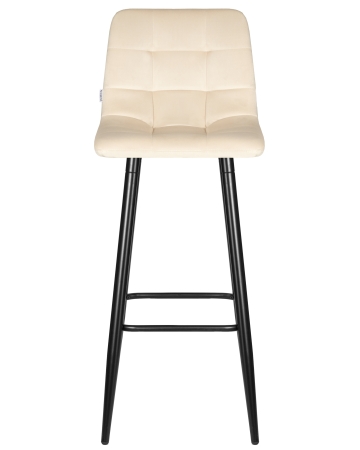 Стул барный NICOLE черные матовые ножки, кремовый велюр 108-113