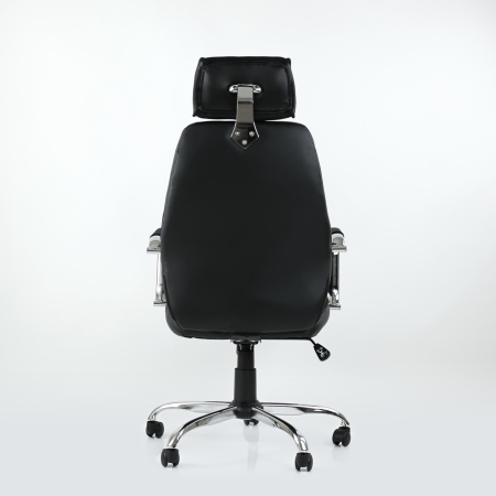 Кресло K-90 черная ткань и черная кожа, газлифт 3кл