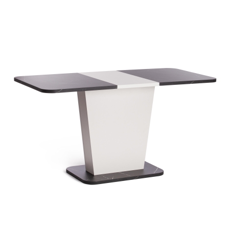 Стол обеденный GENT ЛДСП, 110-145x68,6x75,5 см, мрамор блэк роял, белый