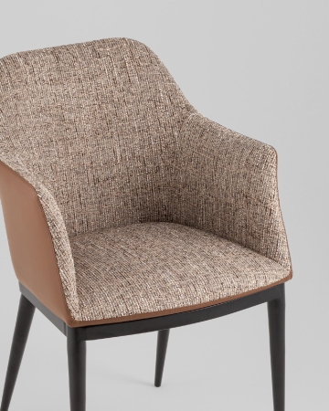 Стул обеденный Itan коричневый с коричневой экокожей