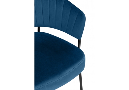 Стул на металлокаркасе Лео синий (H-58), черный