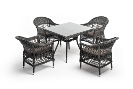 "Сицилия" обеденная группа плетеная, цвет графит "Сицилия" обеденная группа плетеная, цвет графит