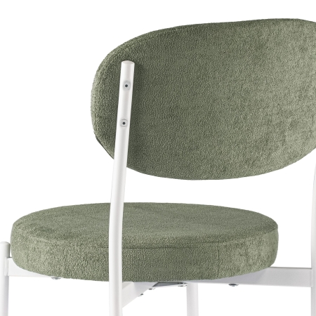 Стул Maso букле зеленый MOSS 615, белые ножки