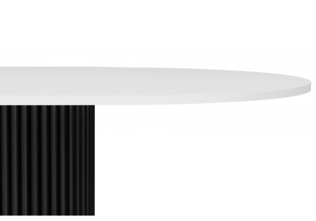 Стол деревянный Барон О 200 х 90 белая пленка шагрень, черные ноги