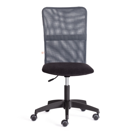 Кресло START флок и ткань, черный и серый