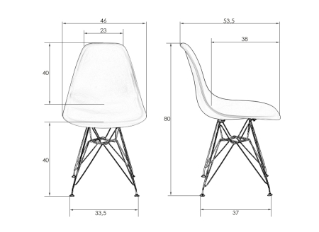 Набор 4 шт Стул обеденный DSR, ножки хром черный (B-03)